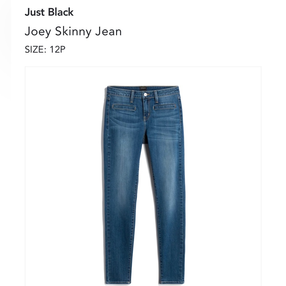 Just Black skinny Joey jean size 12P.  Denim color.
